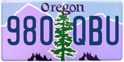 OR license plate 980QBU
