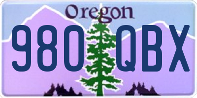 OR license plate 980QBX