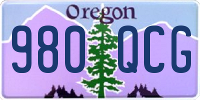 OR license plate 980QCG