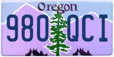 OR license plate 980QCI
