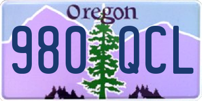 OR license plate 980QCL