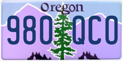 OR license plate 980QCO