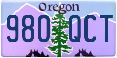 OR license plate 980QCT