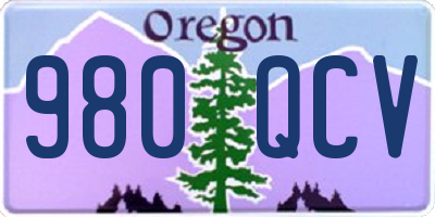 OR license plate 980QCV