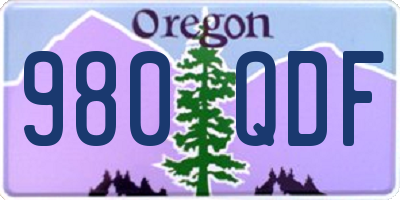 OR license plate 980QDF