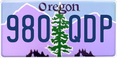 OR license plate 980QDP