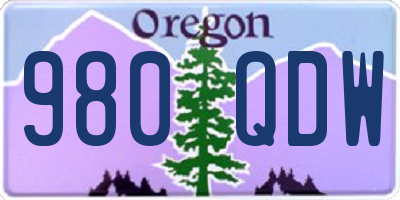 OR license plate 980QDW