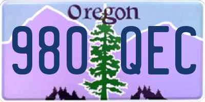 OR license plate 980QEC
