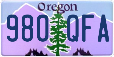 OR license plate 980QFA