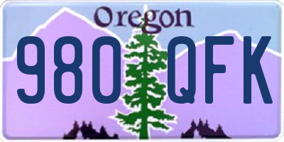 OR license plate 980QFK