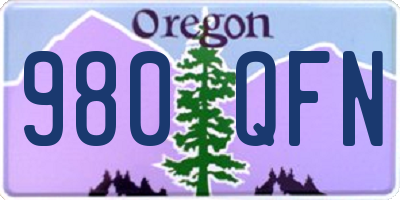 OR license plate 980QFN