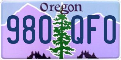 OR license plate 980QFO