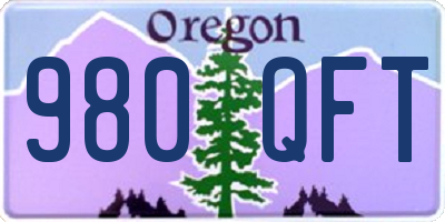 OR license plate 980QFT