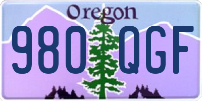 OR license plate 980QGF