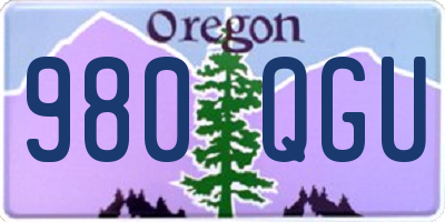 OR license plate 980QGU