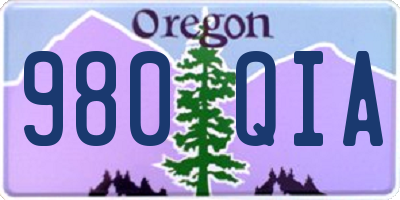 OR license plate 980QIA