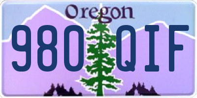 OR license plate 980QIF