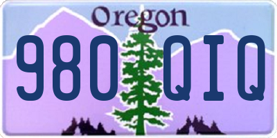 OR license plate 980QIQ