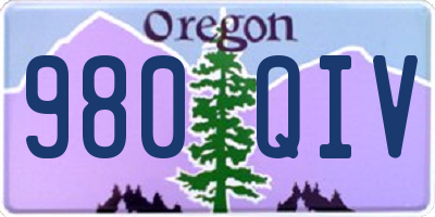 OR license plate 980QIV