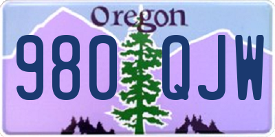 OR license plate 980QJW