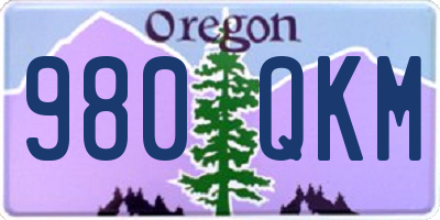 OR license plate 980QKM