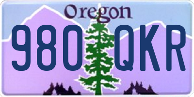 OR license plate 980QKR