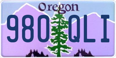 OR license plate 980QLI