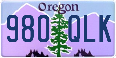 OR license plate 980QLK