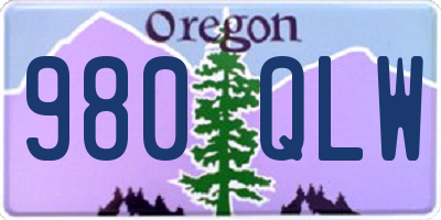 OR license plate 980QLW