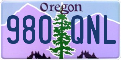 OR license plate 980QNL