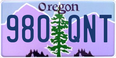 OR license plate 980QNT