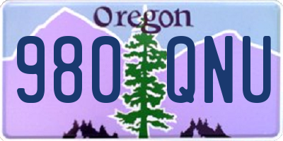 OR license plate 980QNU