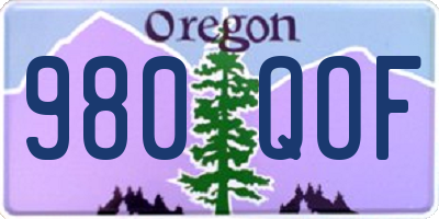 OR license plate 980QOF