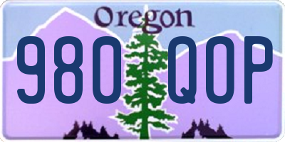 OR license plate 980QOP