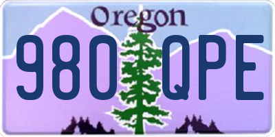 OR license plate 980QPE