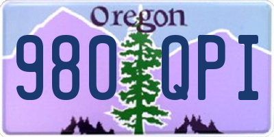 OR license plate 980QPI