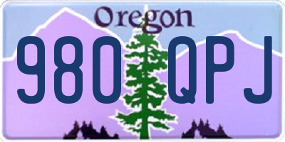OR license plate 980QPJ