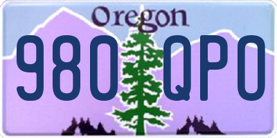 OR license plate 980QPO