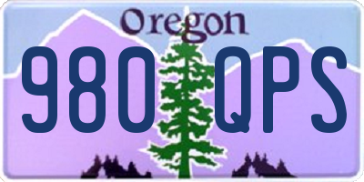 OR license plate 980QPS