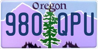 OR license plate 980QPU