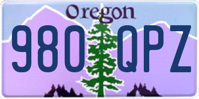 OR license plate 980QPZ