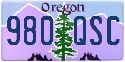 OR license plate 980QSC