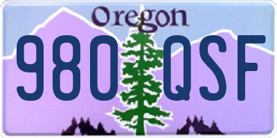 OR license plate 980QSF