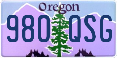 OR license plate 980QSG