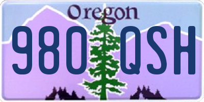 OR license plate 980QSH