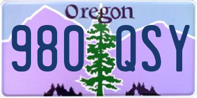 OR license plate 980QSY