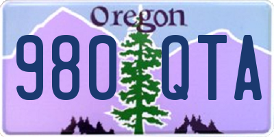 OR license plate 980QTA
