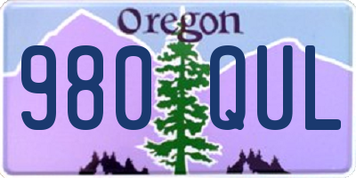 OR license plate 980QUL
