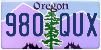 OR license plate 980QUX