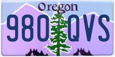 OR license plate 980QVS